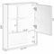 Basicwise Wall Mount Mirrored Cabinet with Open Shelf, 2 Adjustable Shelves Medicine Organizer White QI004506.WT - alternate 5